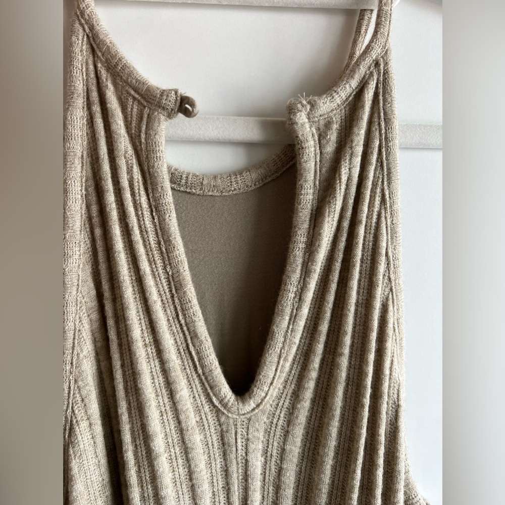 Tan knit Anthropologie dress with tie waist - Picture 7 of 7